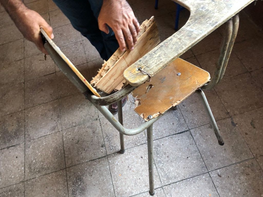 Education - broken desks - Ipala, Guatemala